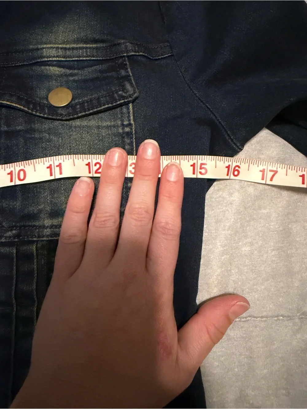 Free People Dark Blue Denim Jacket with Faded Wash - Picture 3 of 5